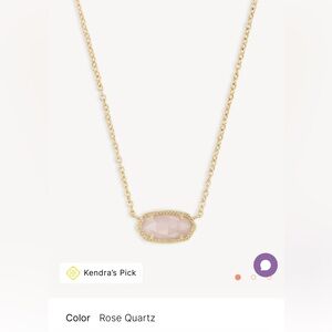 Kendra Scott Necklace in Rose Quartz